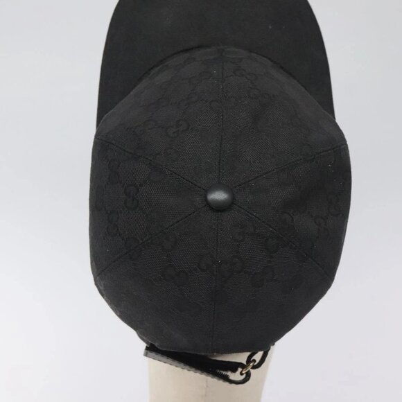 GUCCI GG Canvas Web Sherry Line Cap M Black Red Green 200035 Auth yk18705 - Picture 6 of 13